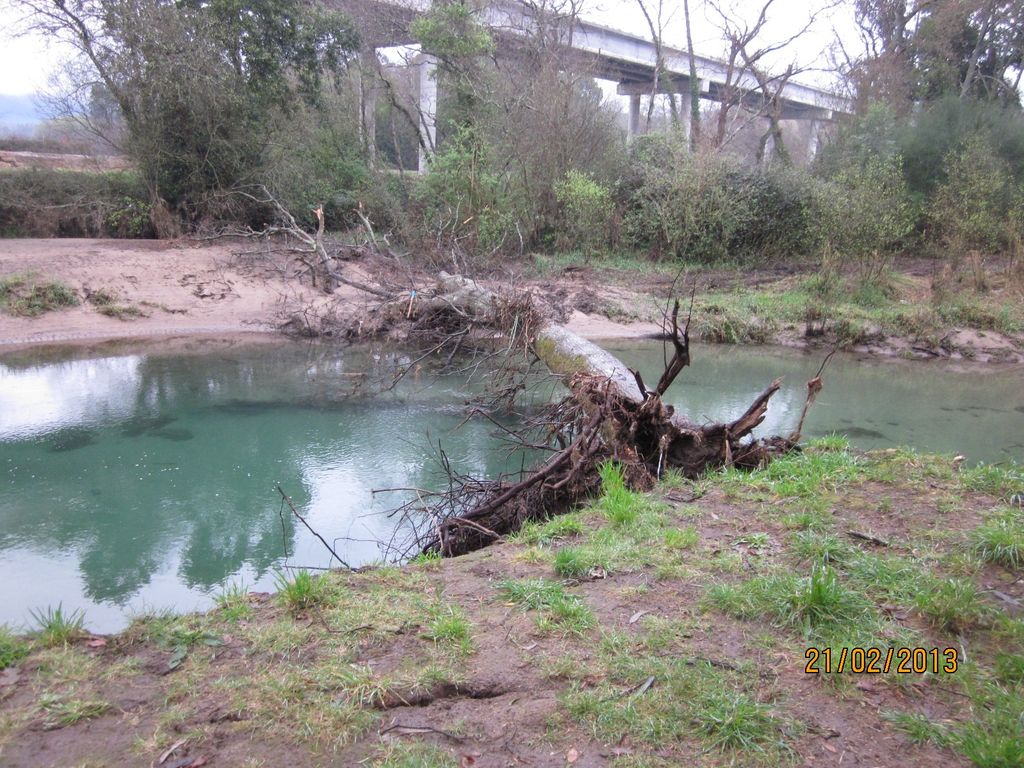 Senda en el río Tamuxe (T.M. de O Rosal): Antes de las obras