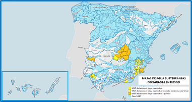 Masas de agua subterráneas declaradas en riesgo