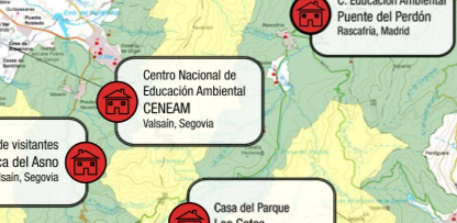 Mapa de Centros del PN de la Sierra de Guadarrama