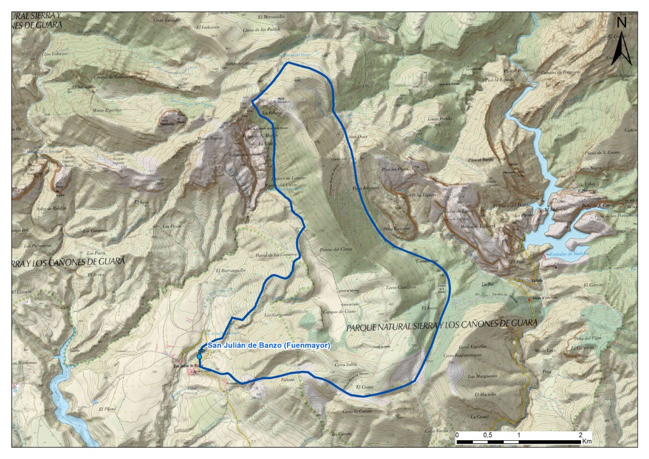 Mapa reserva Natural Subterránea San Julián de Banzo (Fuenmayor)