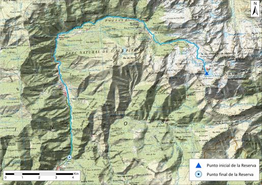 Mapa detalle Río Vallfarrera desde su nacimiento hasta el río Tor