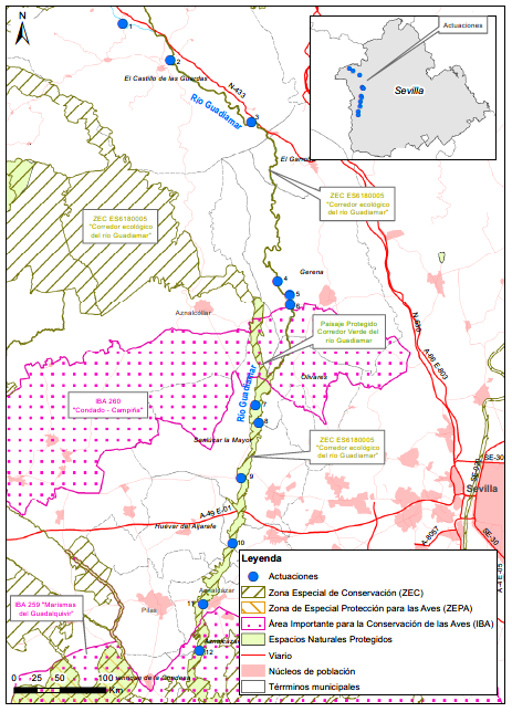 Plano de ubicación de las actuaciones del proyecto