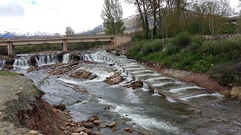 Escala de peces en el río Híjar a su paso por Espinilla (Cantabria)