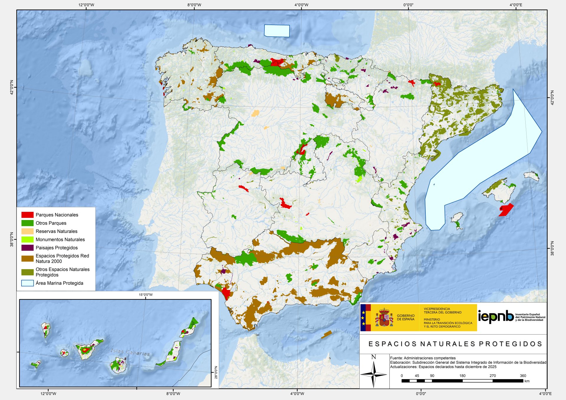 Mapa de Espacios Naturales Protegidos (ENP)