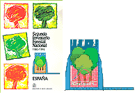 Portada gráfica del Segundo Inventario Forestal Nacional (IFN2), dibujos de árboles de colores