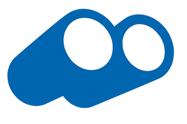 Logo azul de unos prismáticos