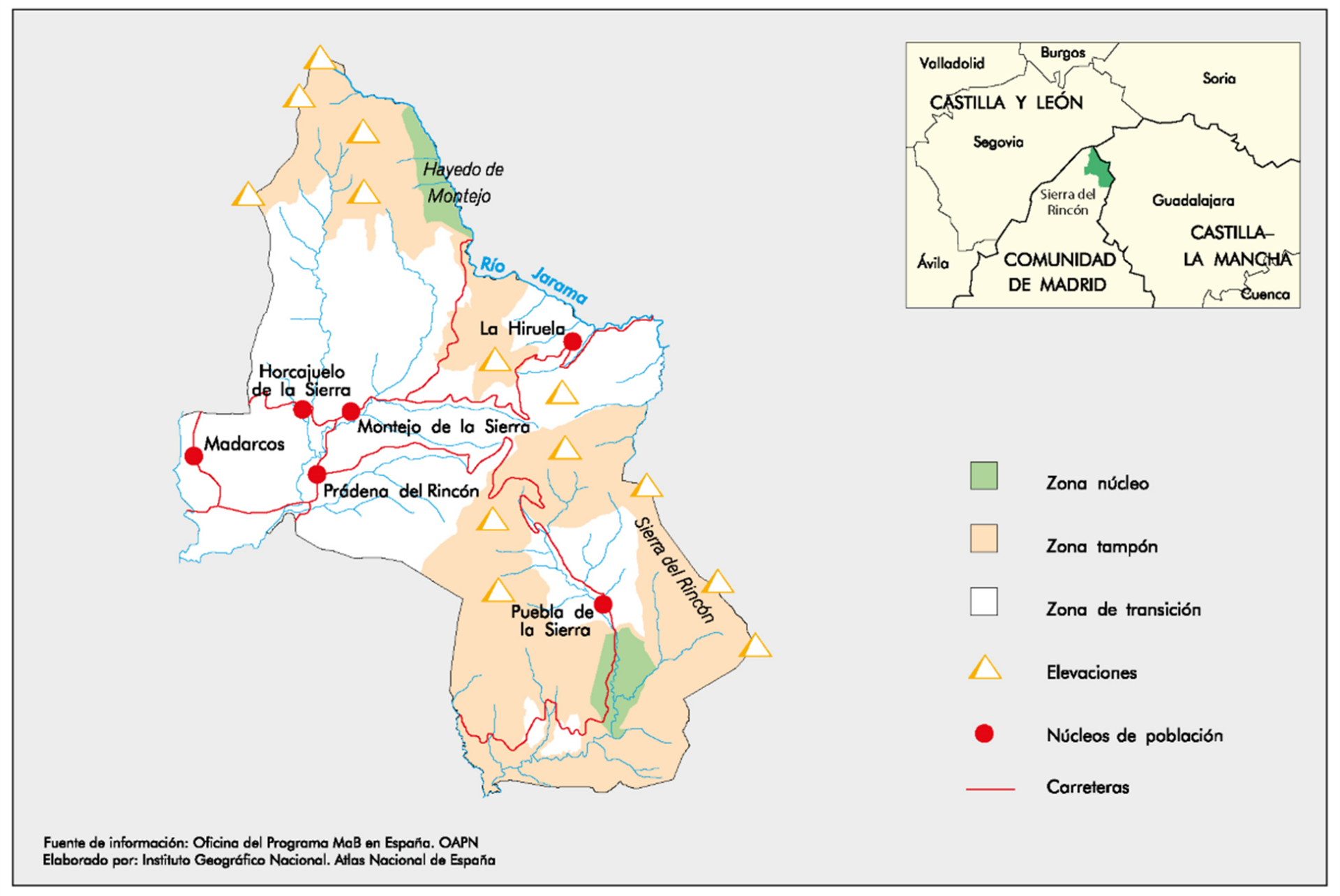 mapa reserva sierra del rincón