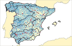 Figura 1. Red de 80 puntos de predicción hidrológica estacional en las cuencas intercomunitarias (Haga clic en la imagen para ampliar)