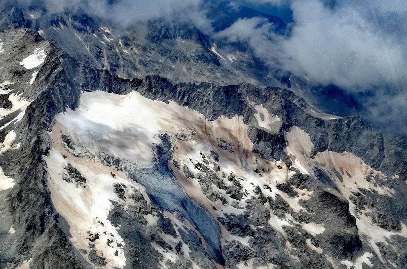 Foto aérea del Glaciar de la Maladeta 2017