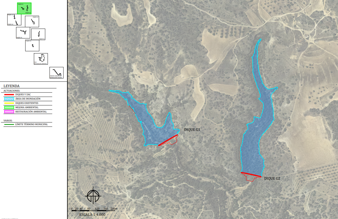 Detalle diques G1 y G2