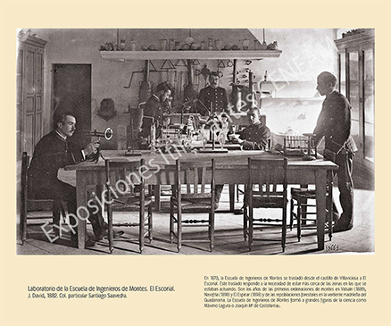  Laboratorio de la Escuela de Ingenieros de Montes. El Escorial.
J. David, 1882. 
Col. particular Santiago Saavedra.