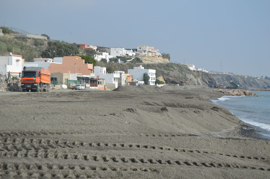 Playa de Guainos Bajos (Durante las obras)