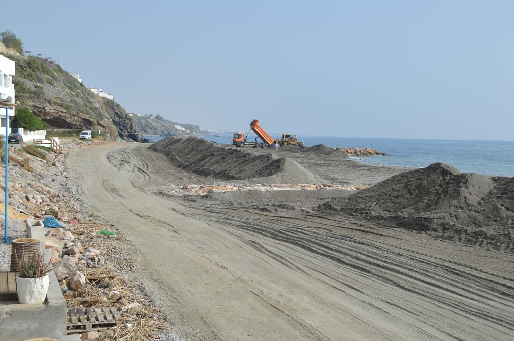 Playa de Guainos Bajos (Durante las obras)