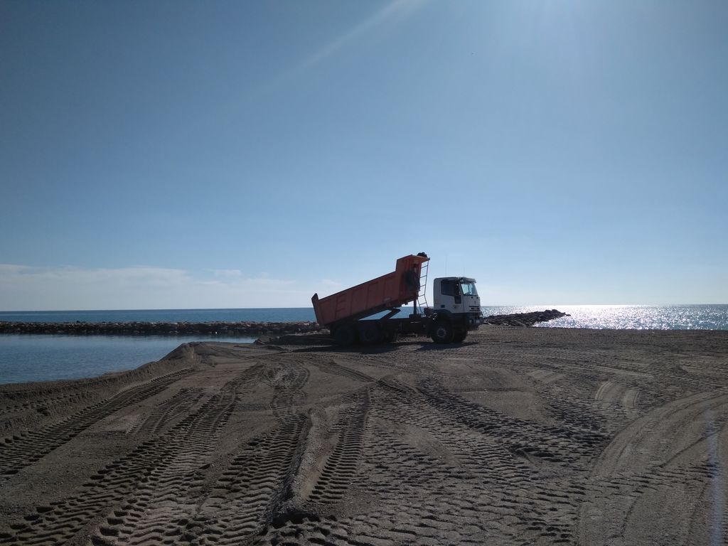Playa de Almerimar (Durante las obras)