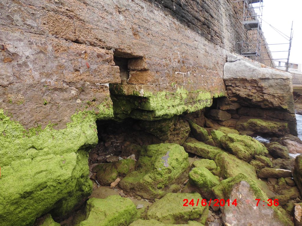 Reconstrucción de la muralla de Cádiz en la zona del Parque Genovés (Antes)