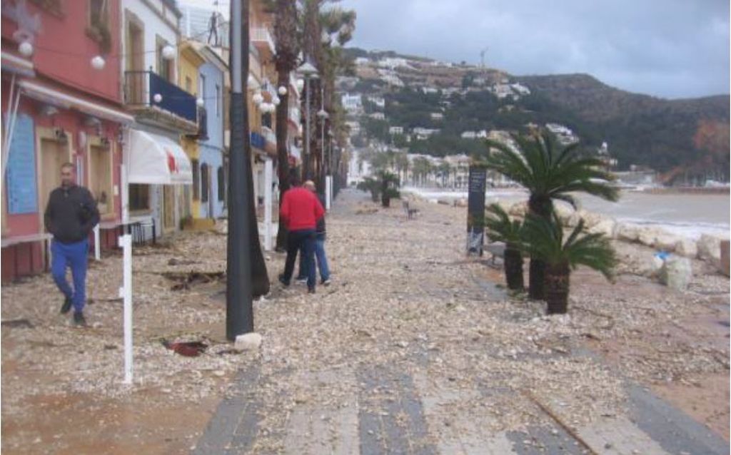 Daños por temporales de 2017 - Paseo marítimo en Jávea, Alicante