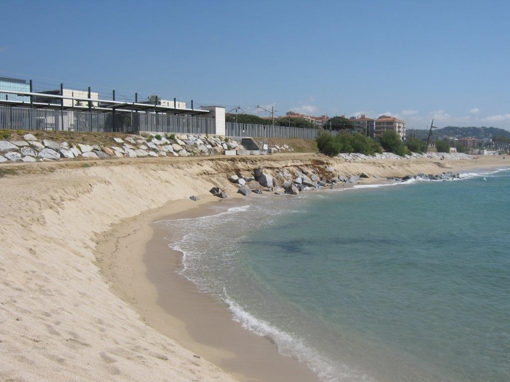 Protección de un tramo del frente marítimo de Sant Andreu de Llavaneres (antes de las obras)