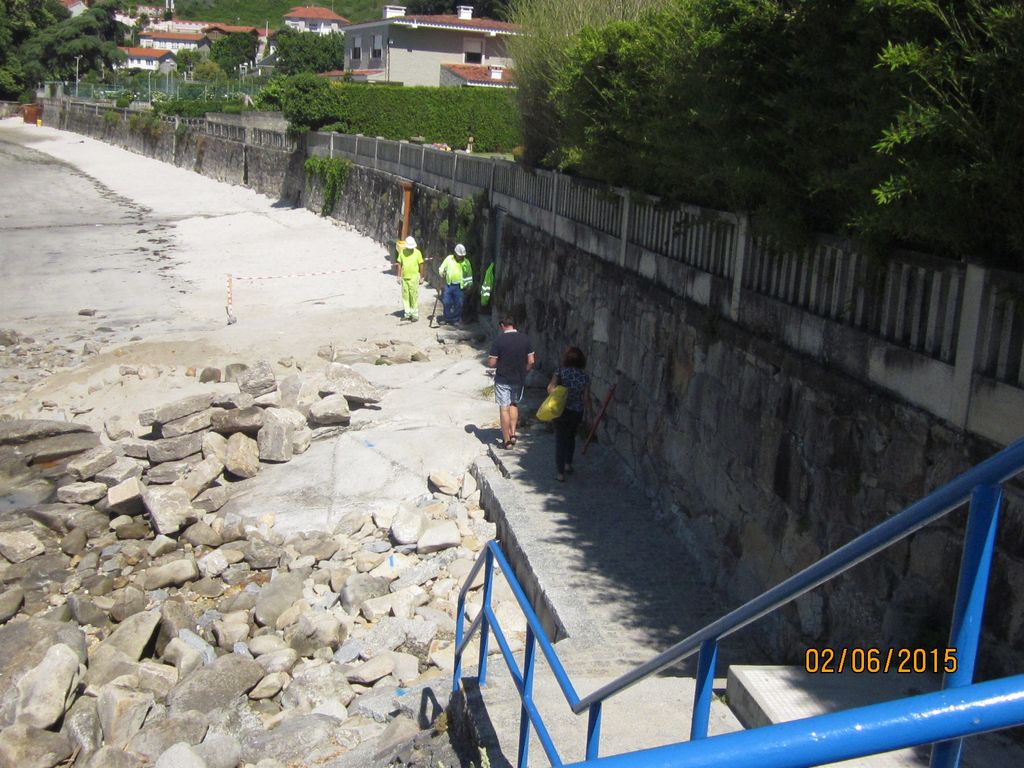 Rampa en playa Chancelas. Antes de las obras