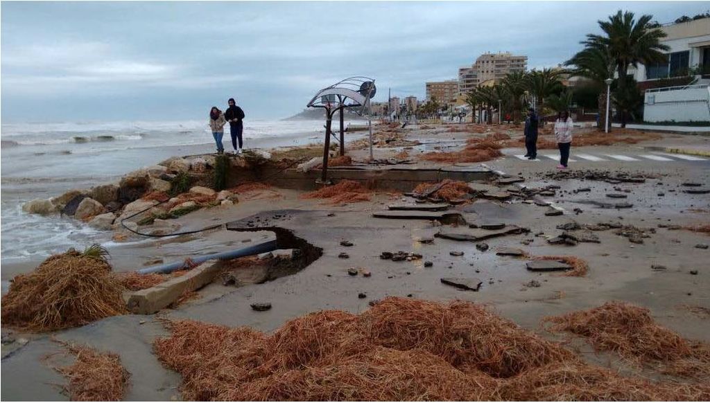 Daños por temporales de 2017 - Paseo marítimo en Oropesa, Castellón