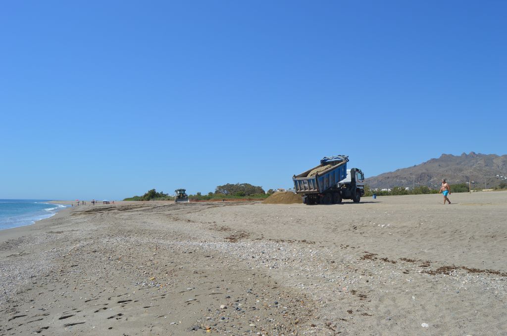 Playa de Marina de La Torre (Durante las obras)