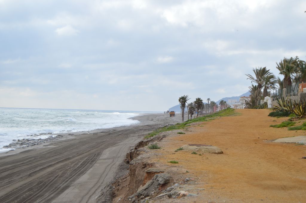 Playa de El Lancón (Durante las obras)