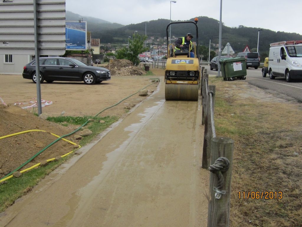 Senda en A Foz (T.M.  de Baiona). Durante las obras