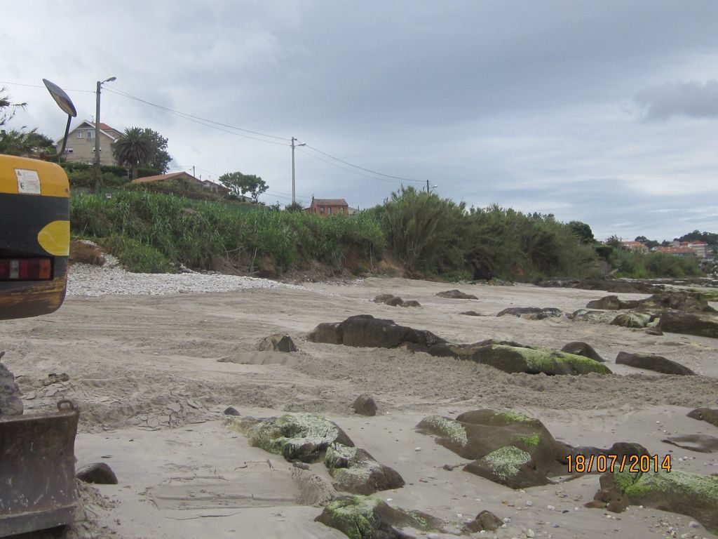 Playa de As Canas (T.M. de Nigrán). Durante las obras