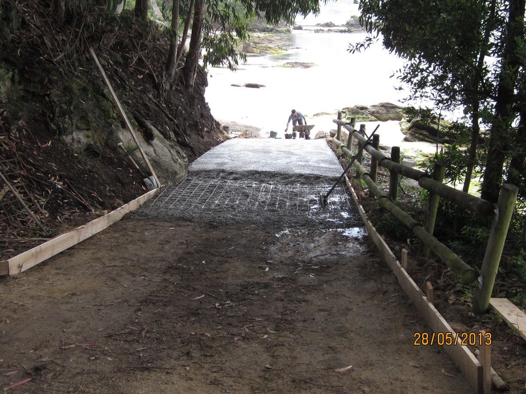 Playa de Borna (T.M. de Moaña). Durante las obras