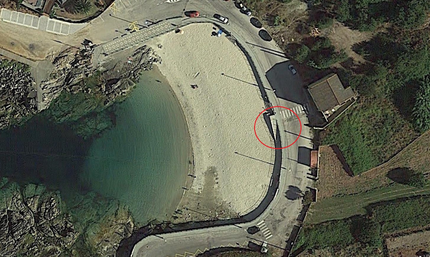 Rehabilitación de rampa en la playa de Area Grande (T.M. de A Guarda) . Emplazamiento