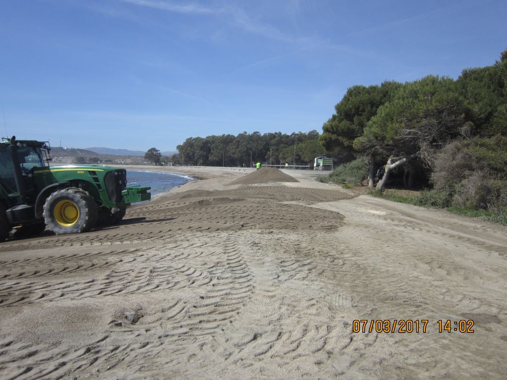 Playa de Quitapellejos (Durante las obras)