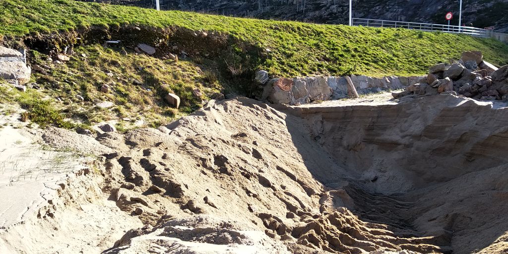 Mantenimiento y conservación V. Dumbría. Playa de Ézaro - Mejora para la protección del DPMT (Antes de las obras)