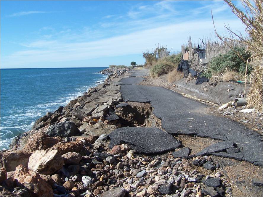 Reparación de daños producidos por el temporal del diciembre de 2014 en la costa mediterránea. Vega de Adra. T.M. Adra (Antes de las obras)