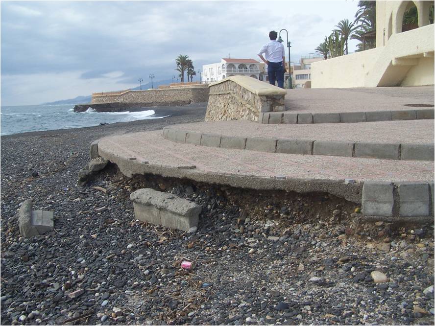 Reparación de daños producidos por el temporal del diciembre de 2014 en la costa mediterránea. Villaricos. T.M. Cuevas de Almanzora (Antes de las obras)