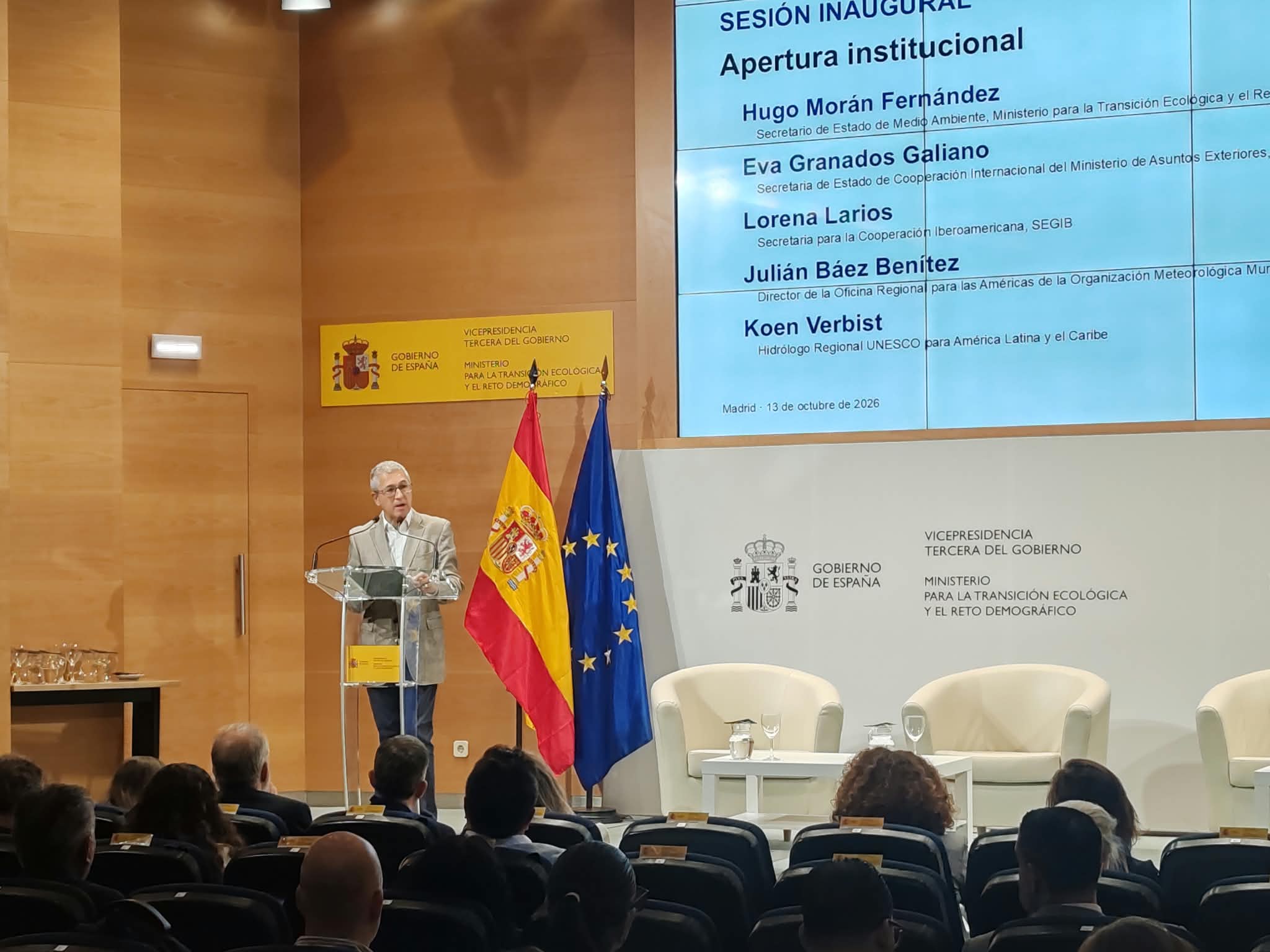 Hugo Morán defiende la cooperación iberoamericana para mejorar la prevención de los riesgos hidrometeorológicos