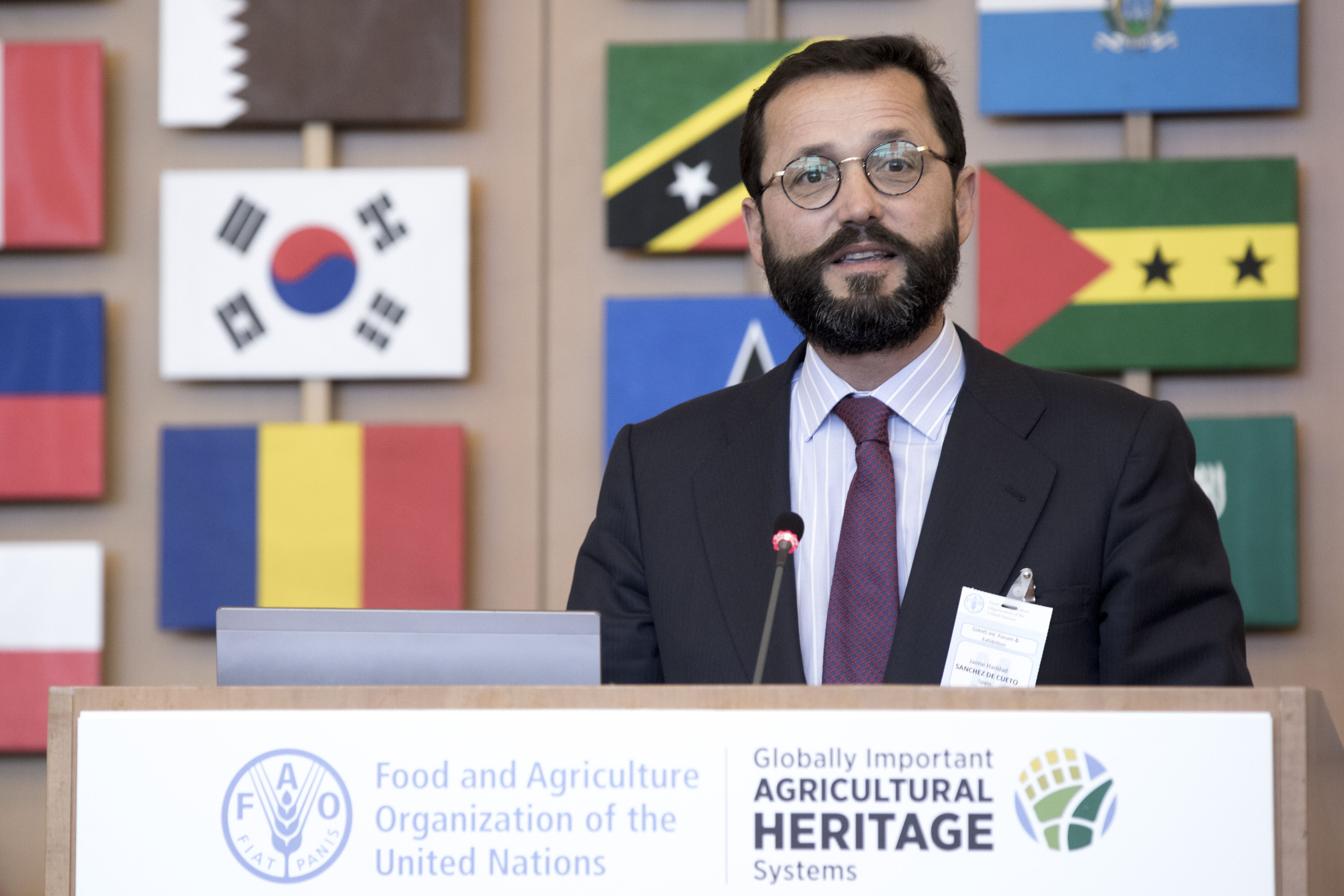 19 April 2018, Rome, Italy - Mr Jaime Haddad Sanchez de Cueto, Vice-Minister of Agriculture, Fisheries, Food and Environment, Spain. Globally Important Agricultural Heritage Systems (GIAHS) International Forum and  Certificate Award Ceremony, (Green Room), FAO Headquarters.