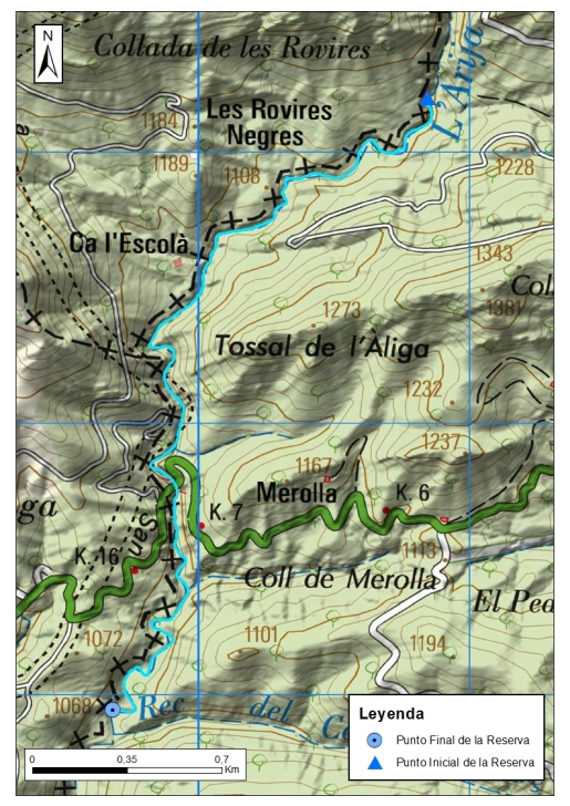 Mapa detalle Cabecera del Arija