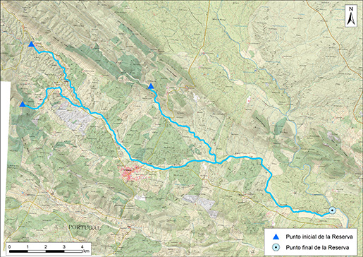 Mapa detalle Río Gévora