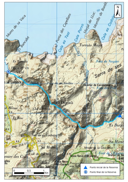 Mapa detalle Torrent de Lluc - Pareis 