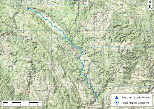 Detalle mapa del río Cabriel