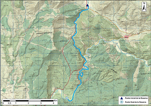Mapa detalle del Río Mayor del Molinillo 