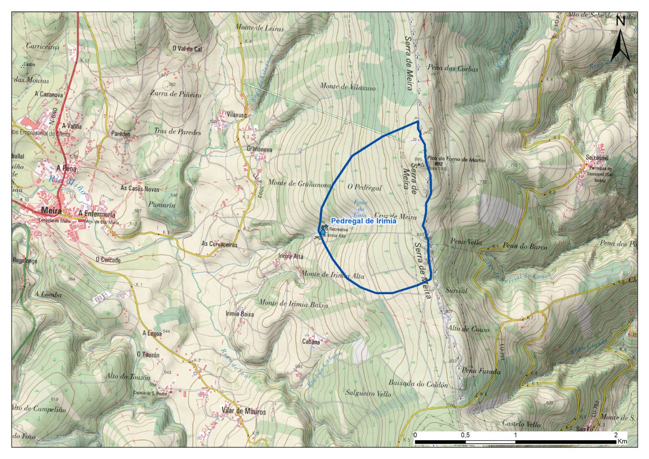 Mapa detalle Pedregal de Irimia