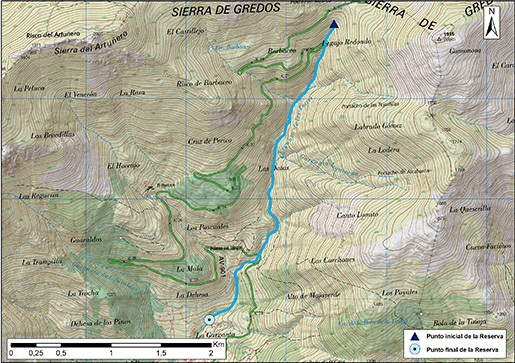 Mapa detalle Garganta de las Torres