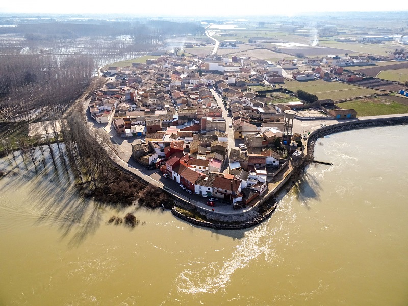 Crecida del río Ebro en Cabañas de Ebro