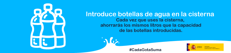 Introduce botellas en la cisterna. #CadaGotaSuma