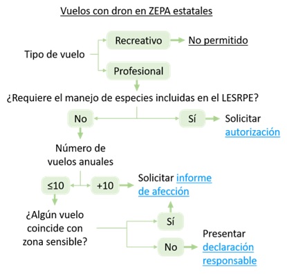 Vuelos con dron en ZEPA estatales