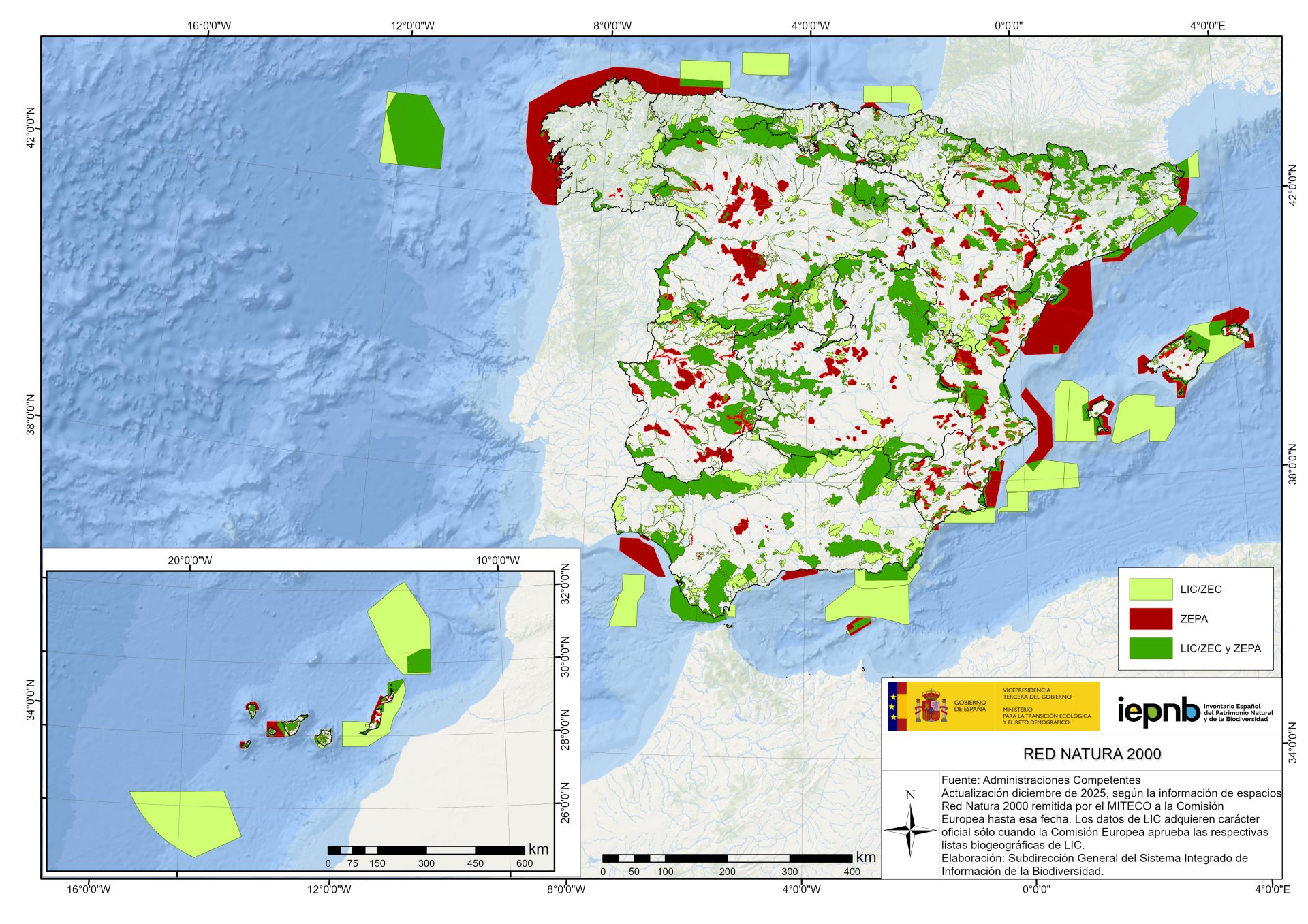 Mapa de la Red Natura en España