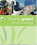 Portada del libro Buying green! A handbook on green public procurement, con varias fotos y fondo verdes