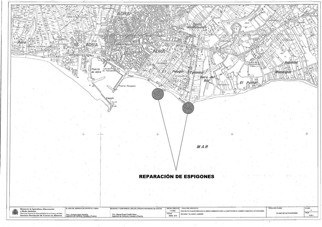 Localización de las obras en El Ejido - plano de detalle