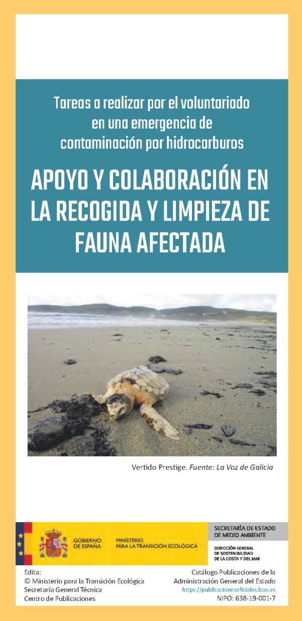 Tríptico-Apoyo y colaboración en la recogida y limpieza de fauna afectada