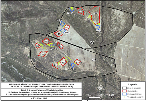 Actuaciones desarrolladas en el Parque Nacional de Cabañeros durante los años 2014 y 2015